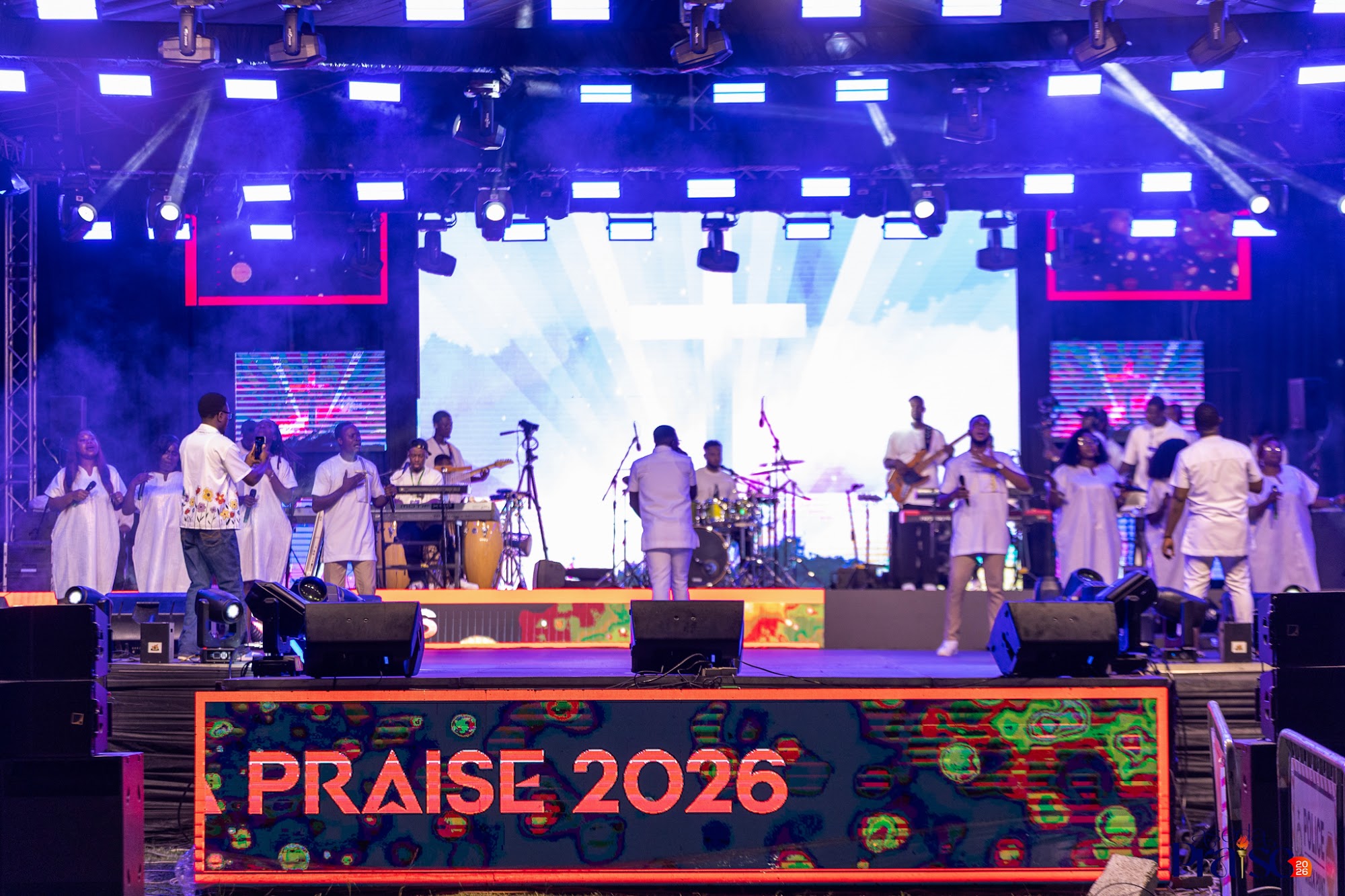 Worshippers gathering together during Easter gospel concert